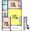 写真:(仮称)鹿沼市西鹿沼町2LDK 2階201の間取図