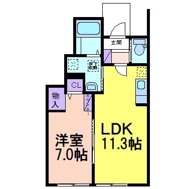 拡大写真:Park Forest A 1階102の間取り
