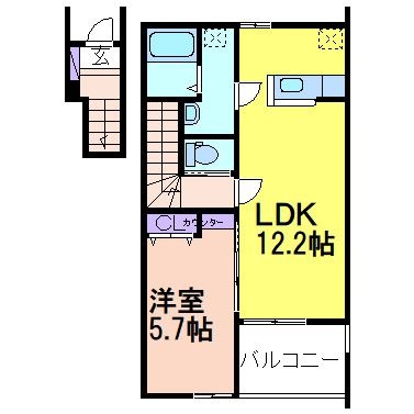 拡大写真:(仮称)鹿沼市上殿町1LDK 2階203の間取り