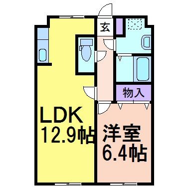 拡大写真:グラシア・K 3階302の間取り