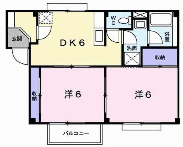 拡大写真:ドミールI 1階102の間取り