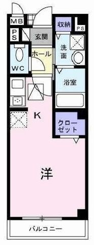 拡大写真:パインビリッジ 2階201の間取り