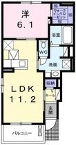 フェリア福新Bの間取図
