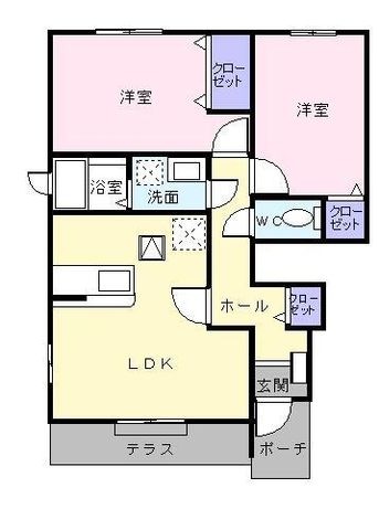 拡大写真:カモミールIII A 1階101の間取り