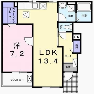 拡大写真：Ｖｉｌｌａ　やまっちゃ 1階102の間取り