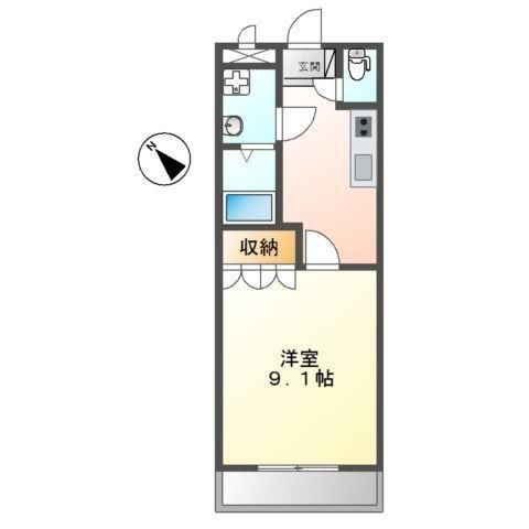 拡大写真:グランドール ヒルズ 1階106の間取り