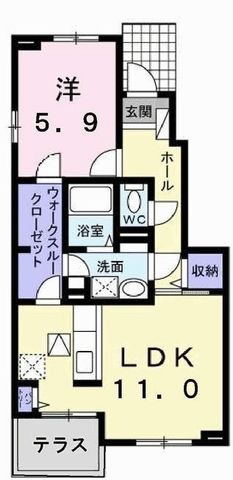 拡大写真:プルミエール ラ・メゾン 1階104の間取り