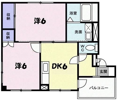拡大写真:プランド-ル谷上 2階206の間取り