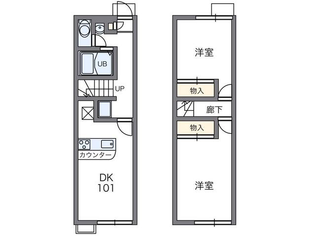 拡大写真:レオパレスあかし大久保弐番館 1階103の間取り