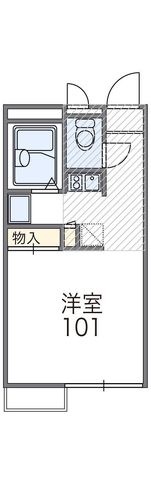 拡大写真:レオパレスレ・エスペランス 1階105の間取り