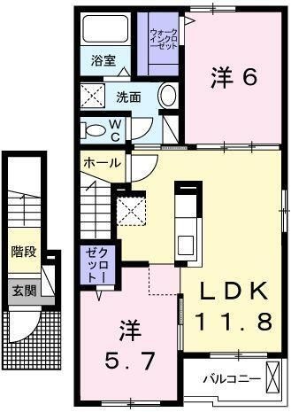 拡大写真:アーディ ヴィラI 2階202の間取り