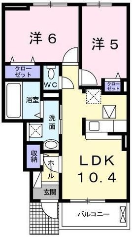 拡大写真:エスペランサ中仁野I 1階103の間取り