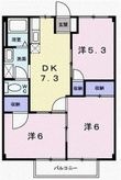 写真：ドミール三喜2階の間取図