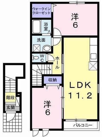 拡大写真:アバンツァート 西島 2階205の間取り