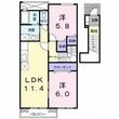 アボンデーレBの間取図