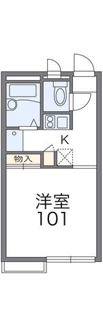 拡大写真:レオパレスベルフォール 1階105の間取り
