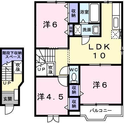 拡大写真：シティアークII 2階202の間取り