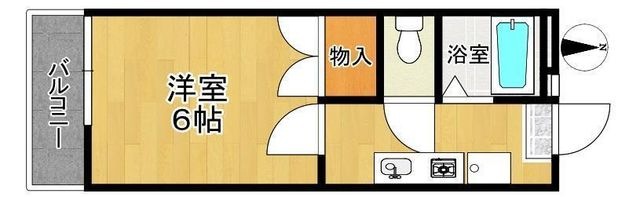 拡大写真:メゾンフォレスタ 2階208の間取り