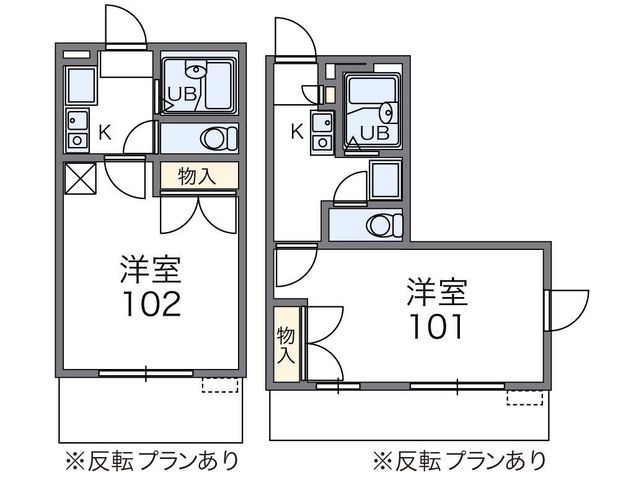 拡大写真:レオパレス冨田 3階307の間取り