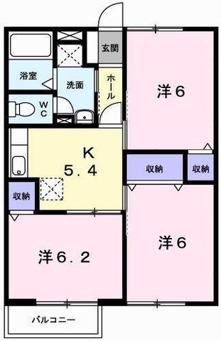 拡大写真:ソレイユ 西本パート1A 1階101の間取り