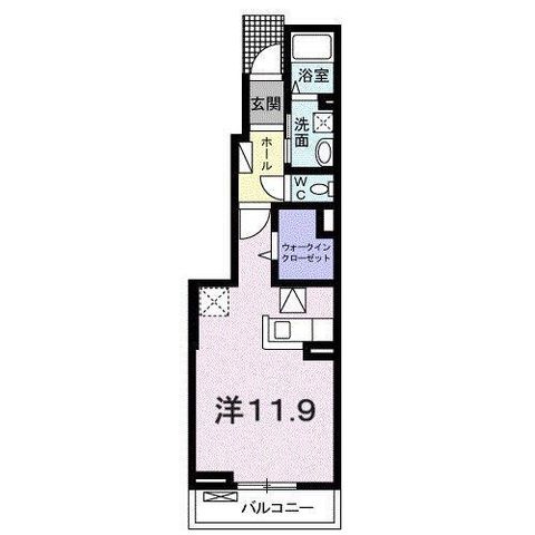 拡大写真:レヤリーライフII 1階102の間取り