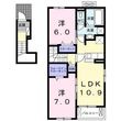 メゾン　グレーヌ　塩屋Ａの間取図