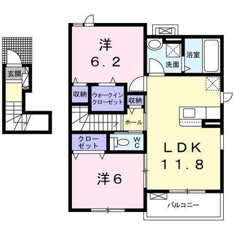 拡大写真:L&C Moca I 2階201の間取り