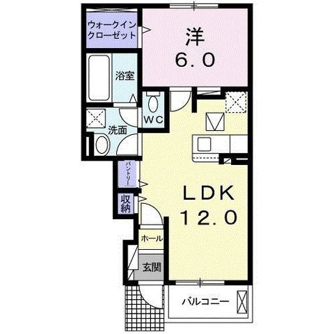 拡大写真:エスラル 1階103の間取り