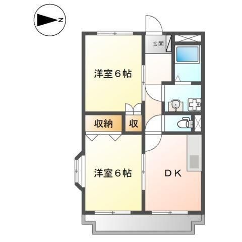 拡大写真:グランシャリオ氷上2番館 3階303の間取り