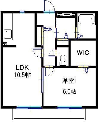 拡大写真:ル・シェモア 1階103の間取り