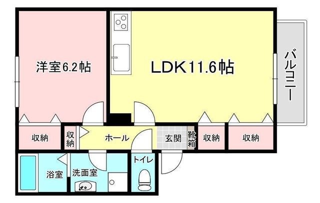 拡大写真:ハイツヤヒチ 2階201の間取り