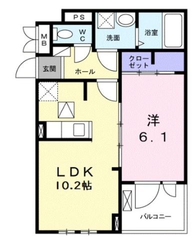 拡大写真:大阪市此花区春日出中2丁目 1階105の間取り