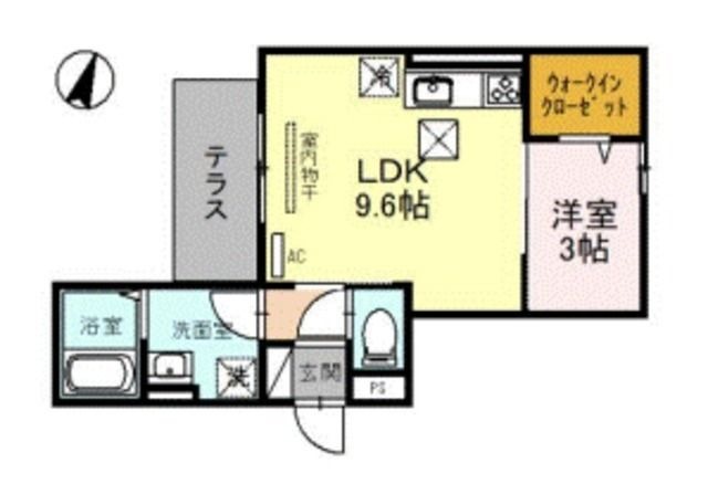 拡大写真：Clashist大和田 3階301の間取り