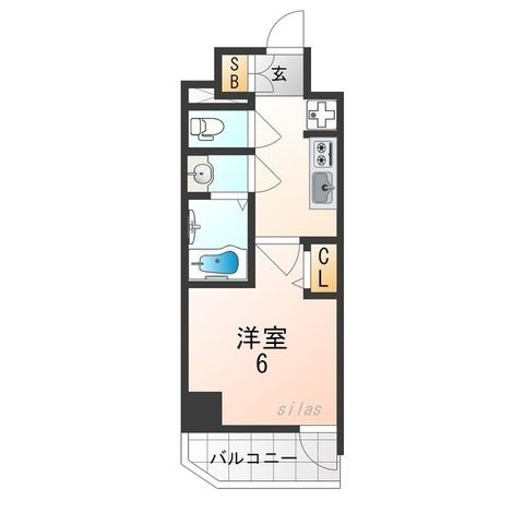 拡大写真:プレサンス塚本ベラビィ 2階201の間取り