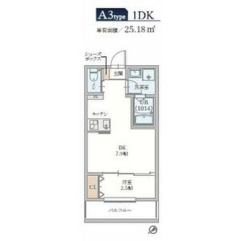 拡大写真:尼崎市尾浜町3丁目 3階302の間取り