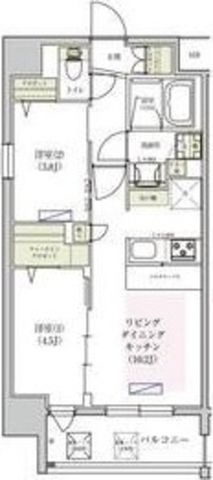 拡大写真:アーバネックス東梅田 4階401の間取り