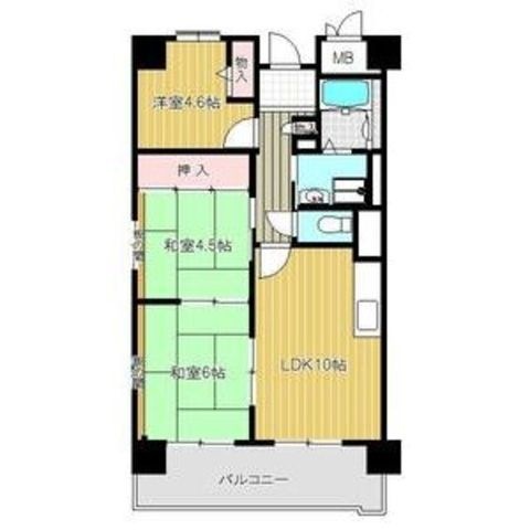 拡大写真:メゾンドーム三軒家 4階401の間取り