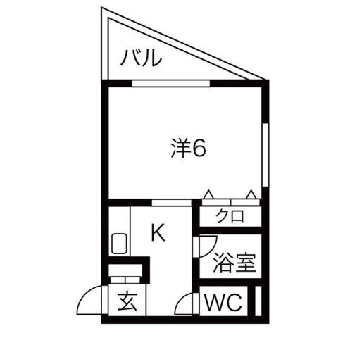 拡大写真:ルーミハイツ塚本 2階2Aの間取り