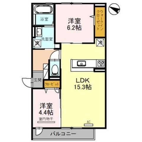 拡大写真:プレサージュ香音 1階102の間取り