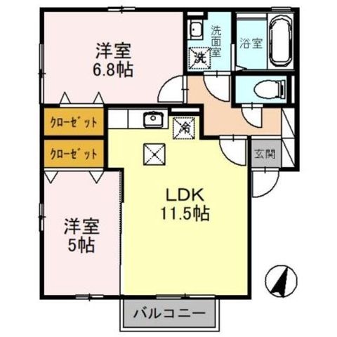 拡大写真：マナーズエム 1階101の間取り