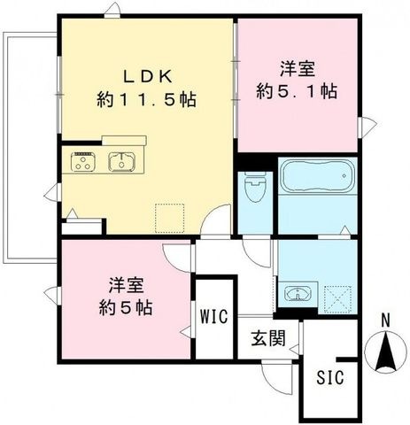 拡大写真:ユアメゾン 富松 1階101の間取り