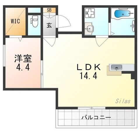 拡大写真：豊中市柴原町３丁目 2階201の間取り