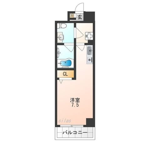 拡大写真:大阪市西淀川区姫里2丁目 6階602の間取り