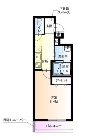 拡大写真:フジパレス神田南通Ⅱ番館 2階203の間取り