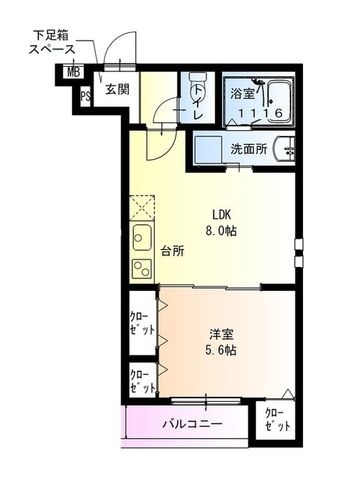 拡大写真:フジパレス神田南通Ⅱ番館 3階305の間取り