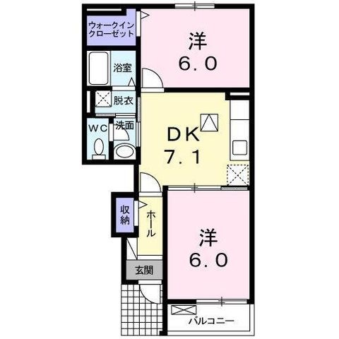 拡大写真:ソラーレI 1階102の間取り
