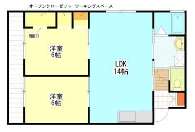 拡大写真：スワロー 1階102の間取り