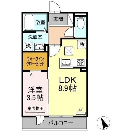 拡大写真:メリースクエア 1階101の間取り