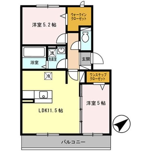 拡大写真:トレス ベイア 2階202の間取り