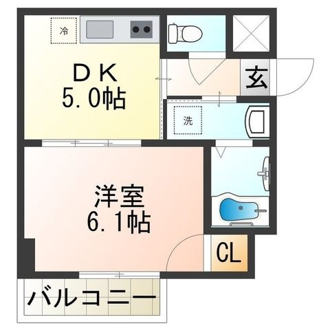 拡大写真:フォレストインサイド深井 8階802の間取り